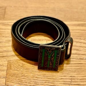 Vintage Matsuda Belt – Made in Japan – Enamel Art Buckle